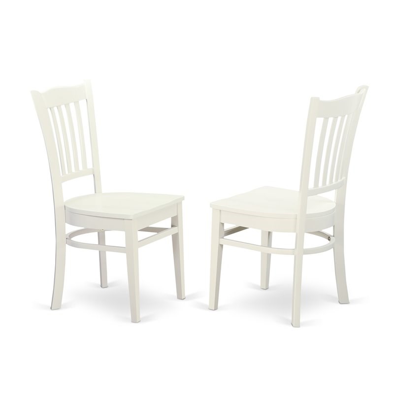 East West Furniture Hartland 5-piece Wood Table and Dining Chair Set in White