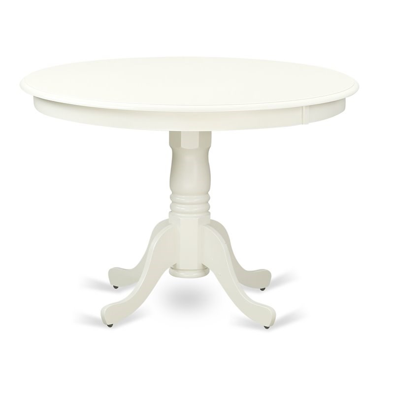 East West Furniture Hartland 5-piece Wood Dinette Set in Linen White