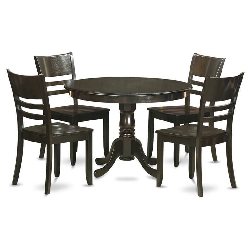 East West Furniture Hartland 5-piece Wood Dining Room Set in Cappuccino