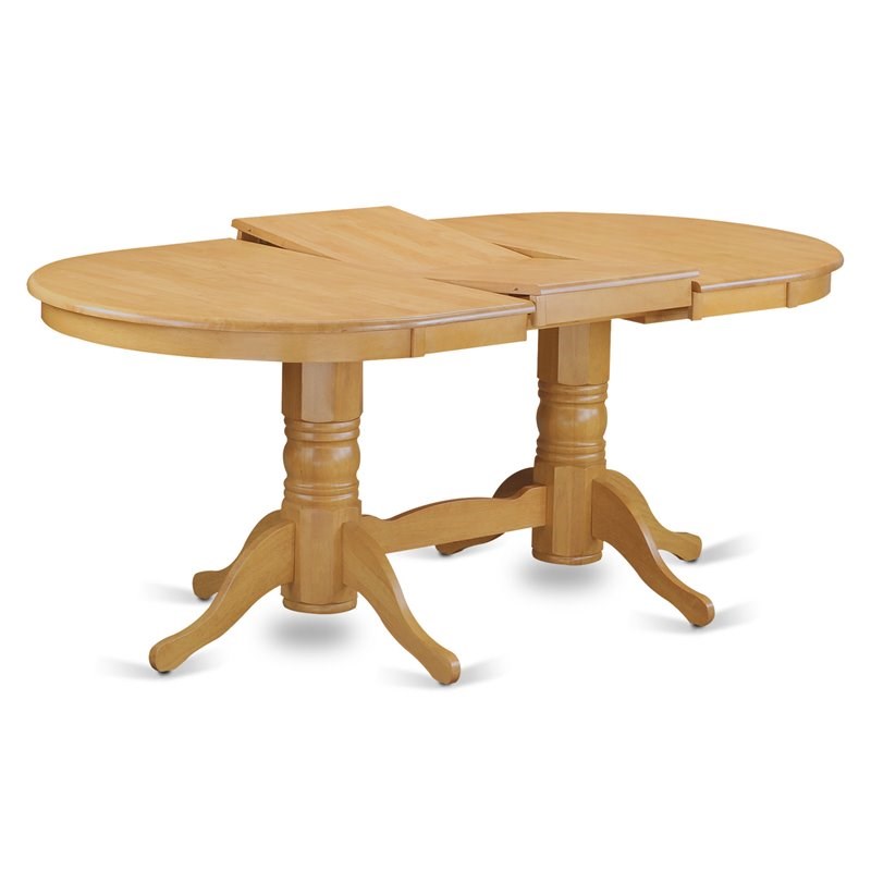 East West Furniture Vancouver 7-piece Wood Dinette Table Set in Oak
