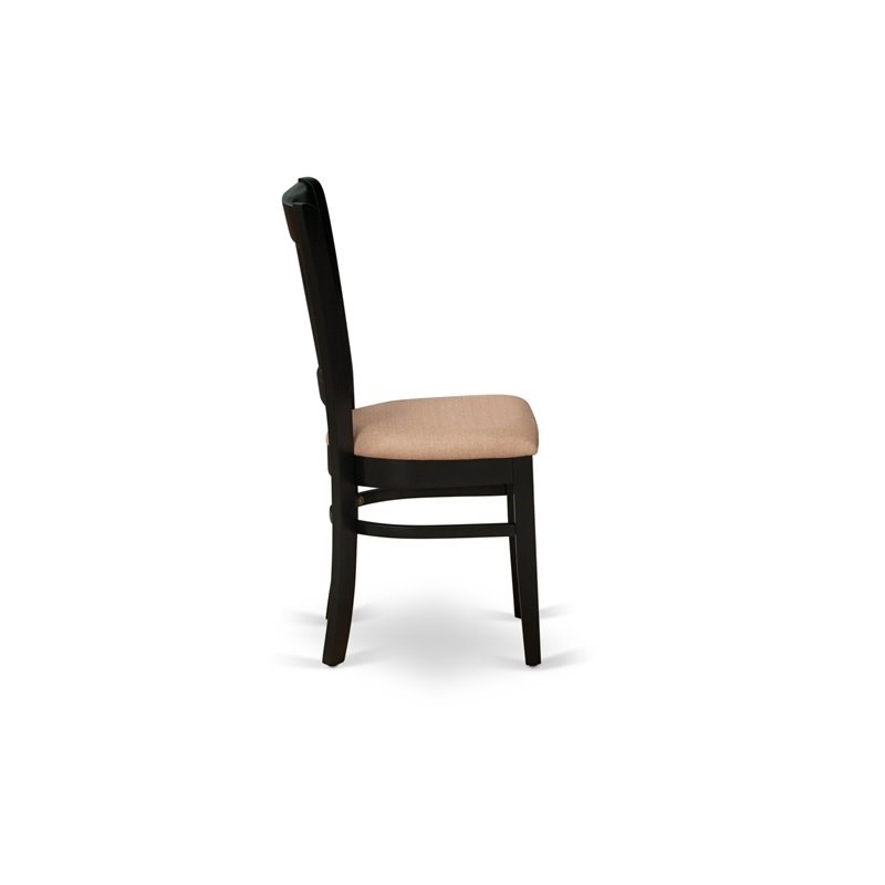 East West Furniture Vancouver Traditional Wood Dining Chairs in Black (Set of 2)