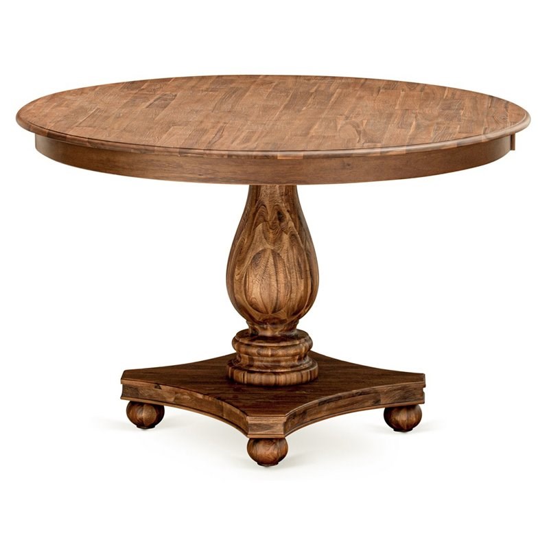 East West Furniture Ferris Wood Dining Table in Sandblasting Antique Walnut