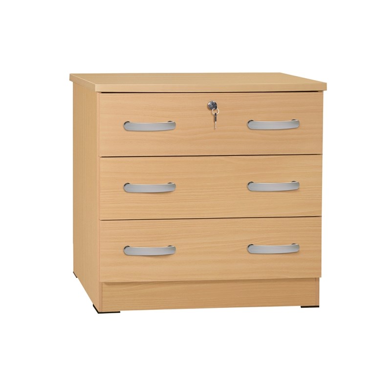 Better Home Products Cindy Wooden 3 Drawer Chest Bedroom Dresser Beech (Maple)