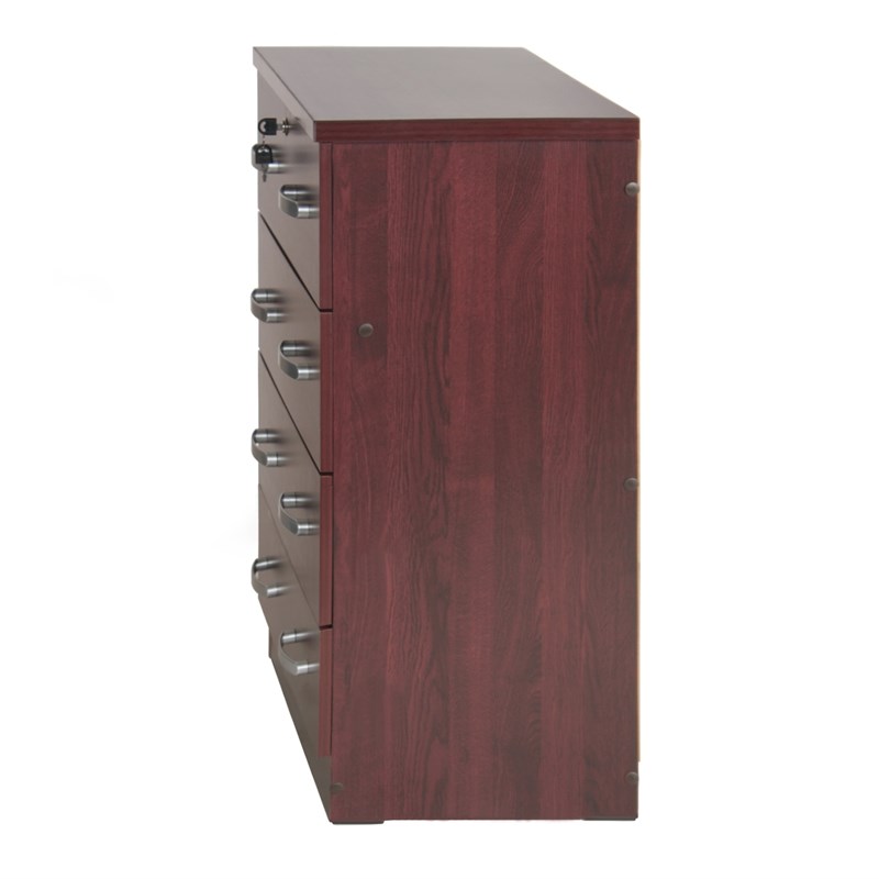 Better Home Products Cindy 4 Drawer Chest Wooden Dresser with Lock in Mahogany