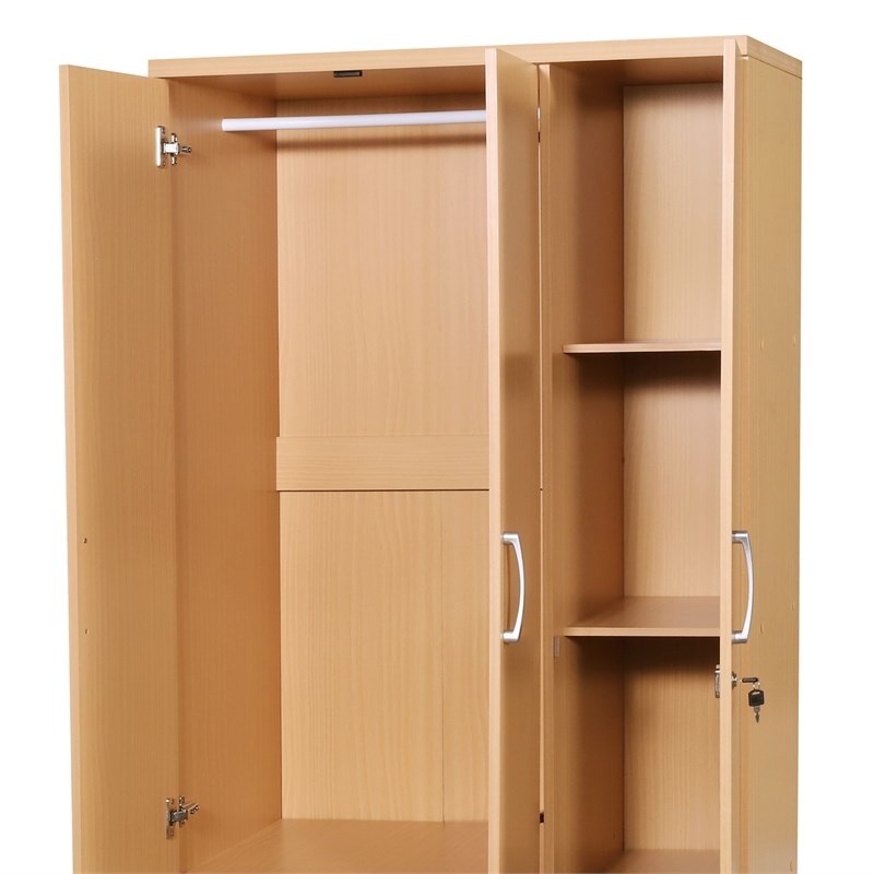 Better Home Products Symphony Wardrobe Armoire Closet with Two Drawers in Maple