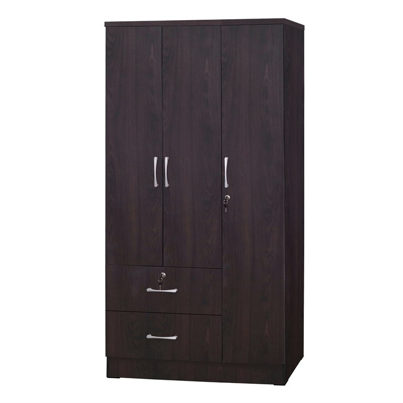 Better Home Products Symphony Wardrobe Armoire Closet with Two Drawers  Tobacco