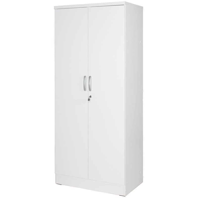 Better Home Products Harmony Wood Two Door Armoire Wardrobe Cabinet in White