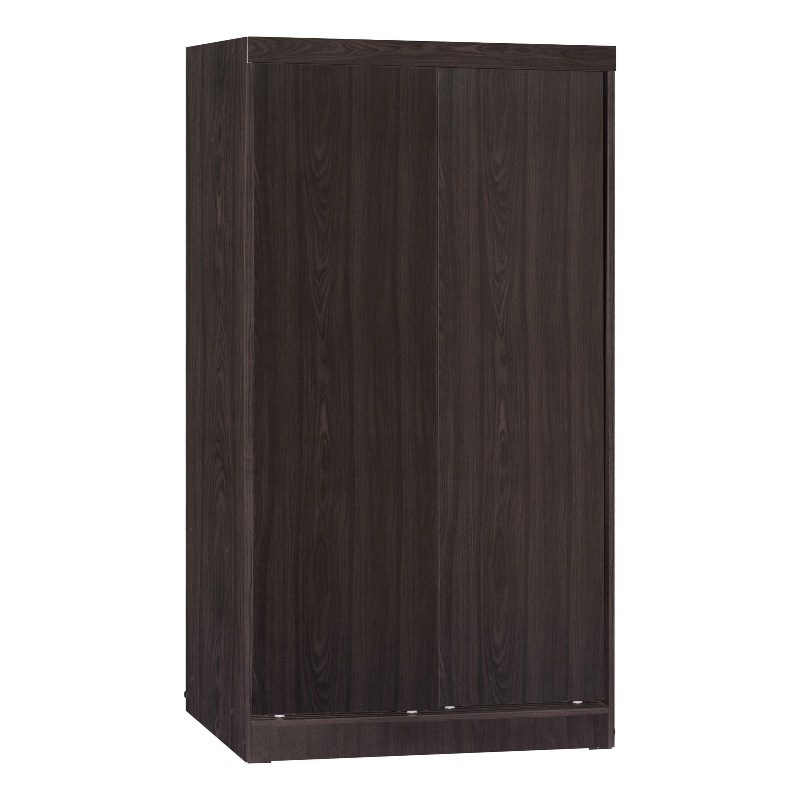 Better Home Products Modern Wood Double Sliding Door Wardrobe in Tobacco