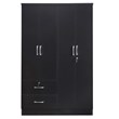 Better Home Products Luna Modern Wood 4 Doors 2 Drawers Armoire in Black