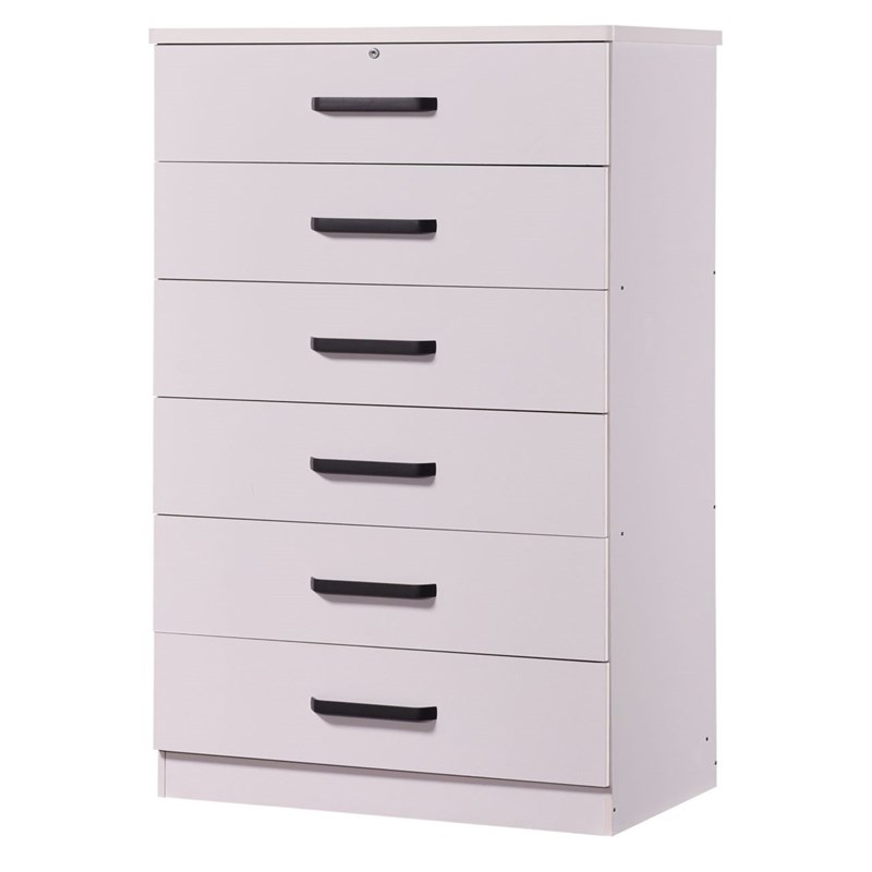 Better Home Products Liz Super Jumbo 6 Drawer Storage Chest Dresser in White