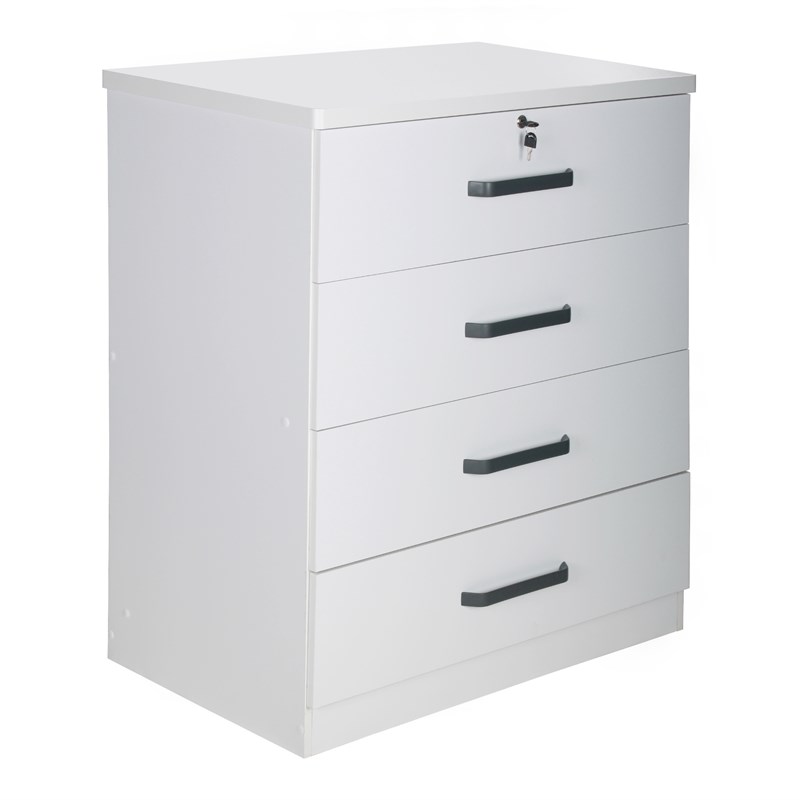 Better Home Products Liz Super Jumbo 4 Drawer Storage Chest Dresser in White