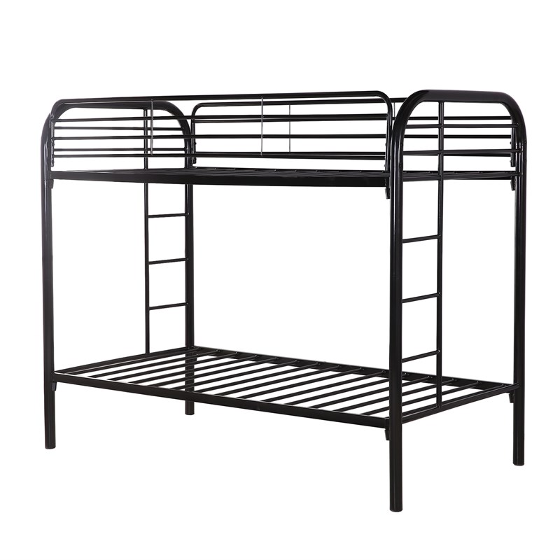 Better Home Products Oasis Twin over Twin Metal Bunk Bed in Black