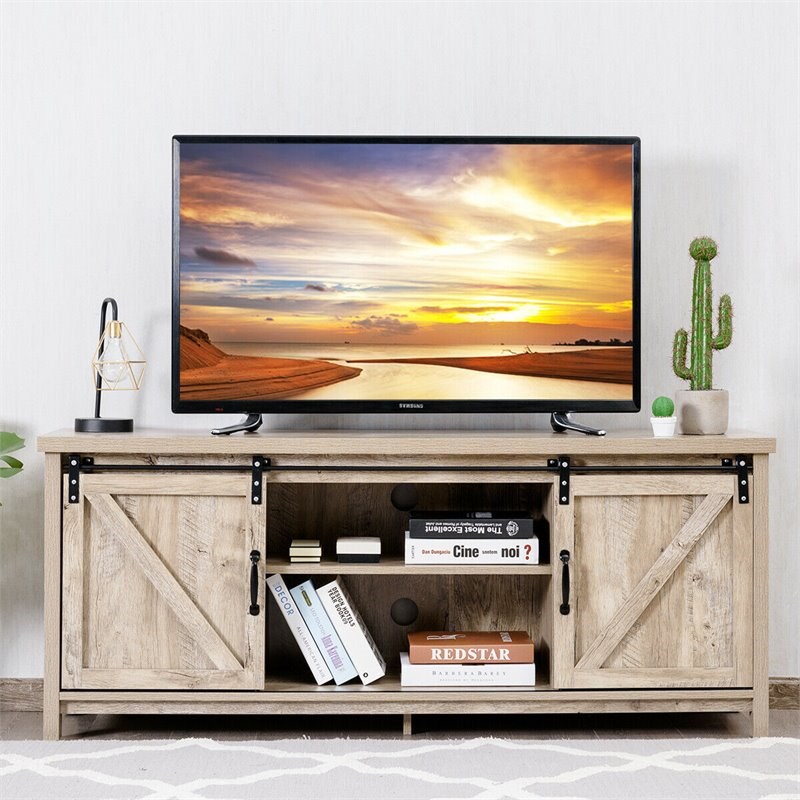 Costway Laminate TV Stand/Entertainment Media Center For TV's 60" in