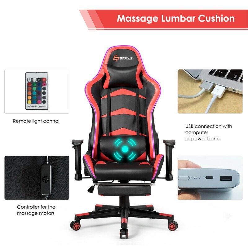 red led gaming chair