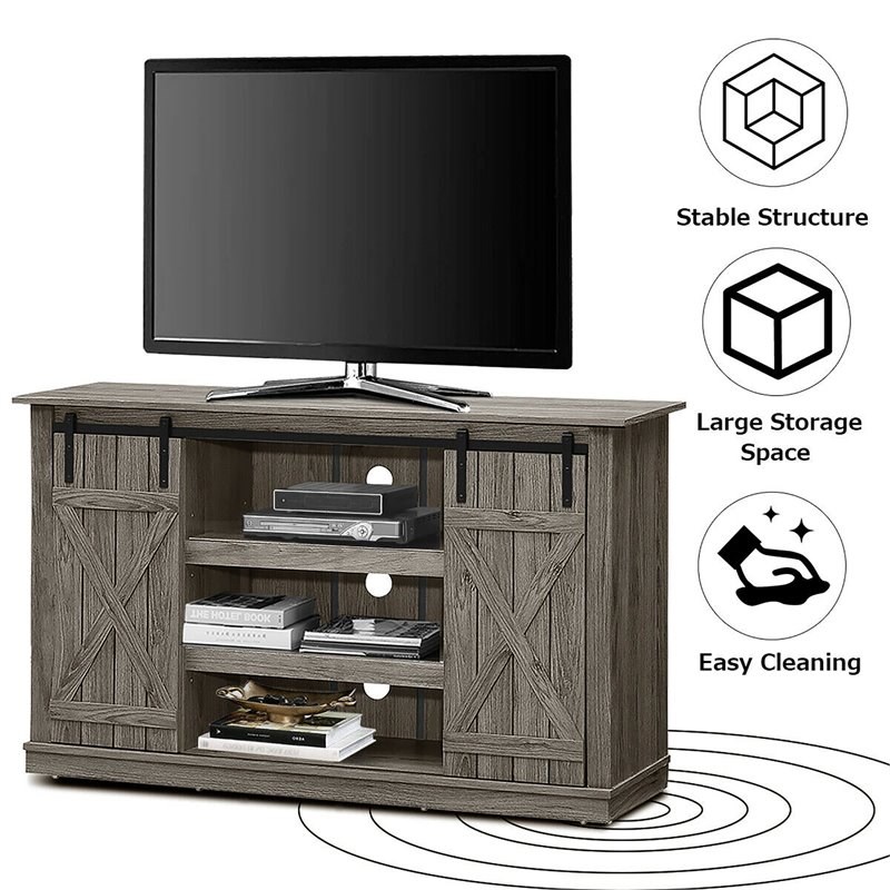 Costway Sliding Barn TV Stand/Entertainment Center for TV's up to 60
