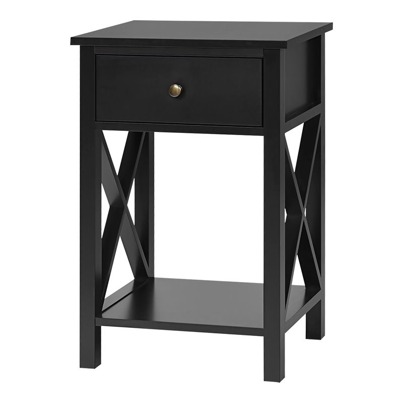 costway black nightstand