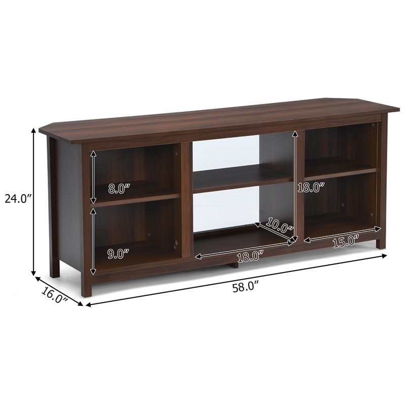 Costway 2-tier TV Stand Entertainment Center for TV's up to 65