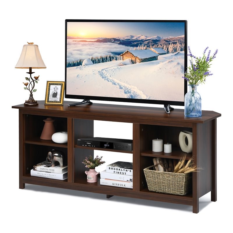 Costway 2-tier TV Stand Entertainment Center for TV's up to 65