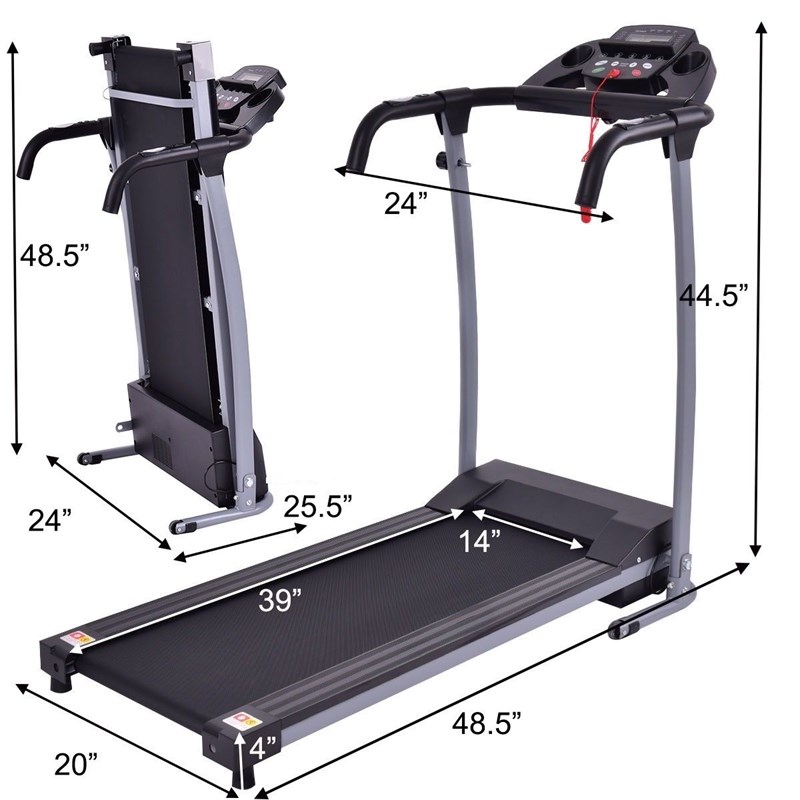 Costway 800W Folding Treadmill Electric Running Fitness Machine Black