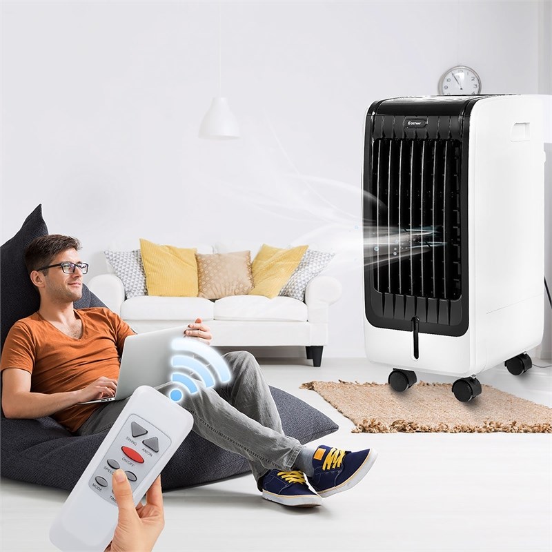 Evaporative Air Cooler Portable Fan Conditioner Cooling Black Plastic