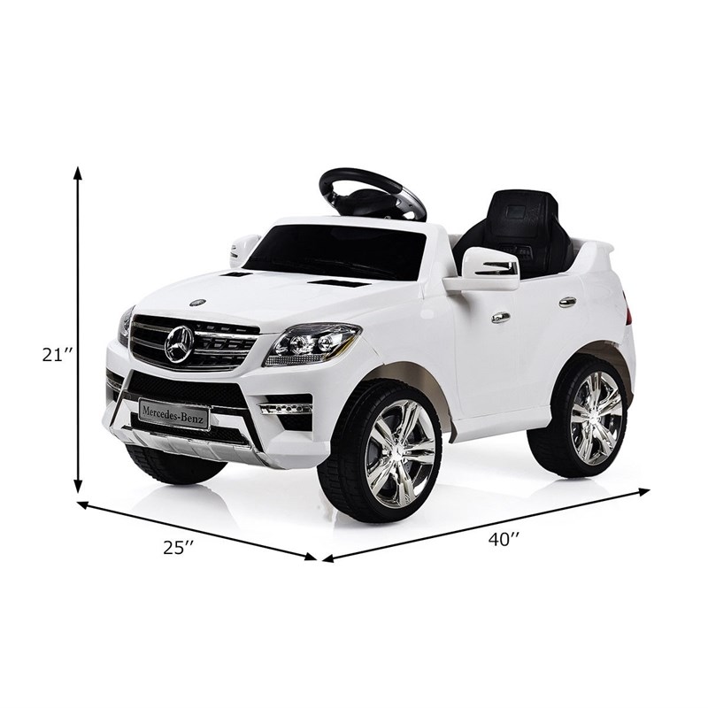 Benz ML350 6V Electric Kids Ride On Car  MP3 Remote Control White Plastic