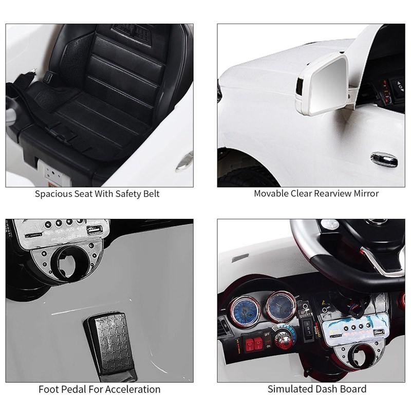 Benz ML350 6V Electric Kids Ride On Car  MP3 Remote Control White Plastic