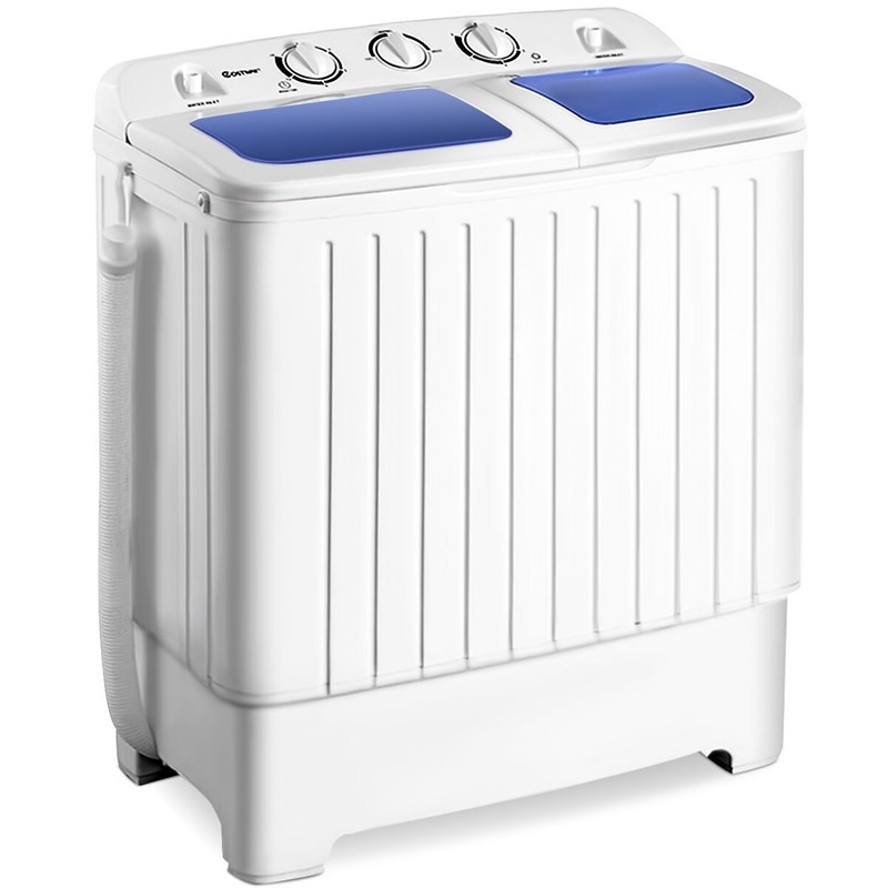 Portable Twin Tub 17.6lb Washing Machine Washer Spin Dryer White Plastic