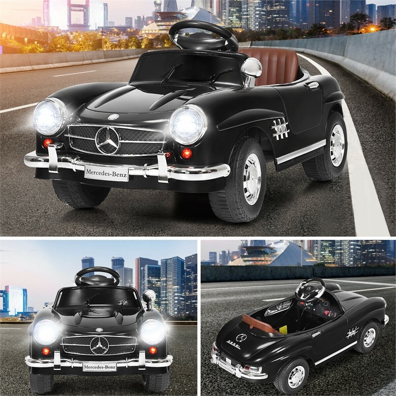 Black MERCEDES BENZ 300SL AMG RC Electric Toy Kids Baby Ride on Car Plastic