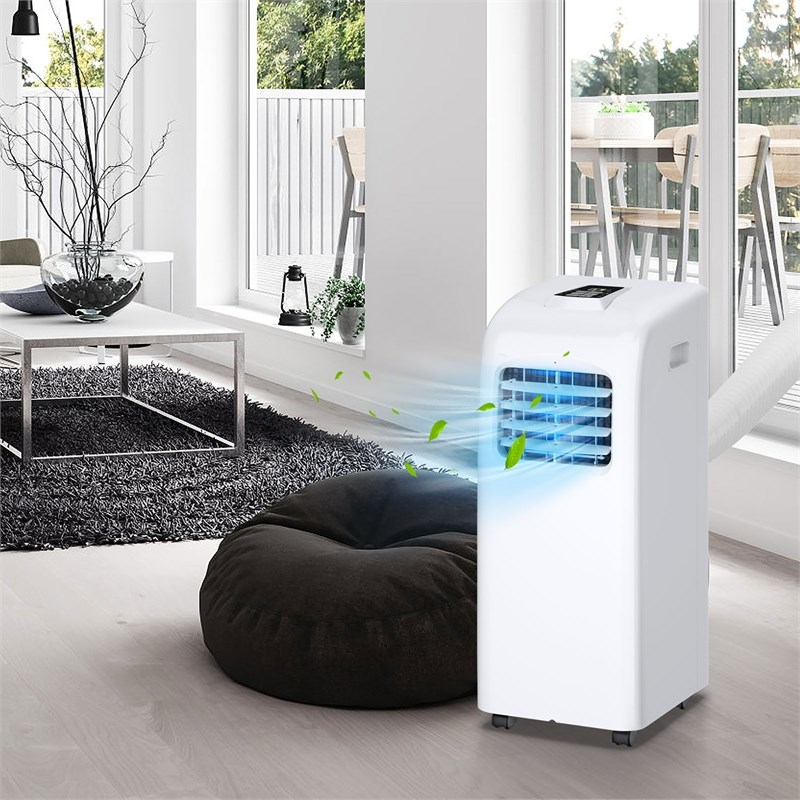 8000 BTU Air Conditioner & Dehumidifier Remote W/ Window Kit White Plastic