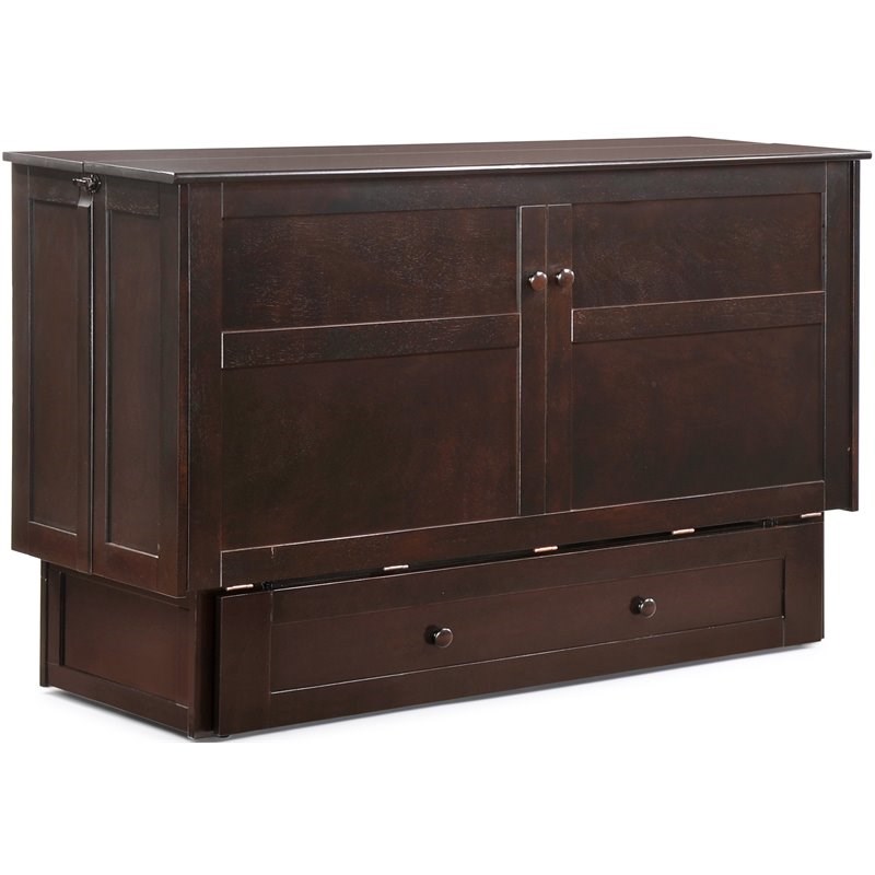 Night and Day Furniture Clover Murphy Cabinet Bed w/Mattress in Chocolate