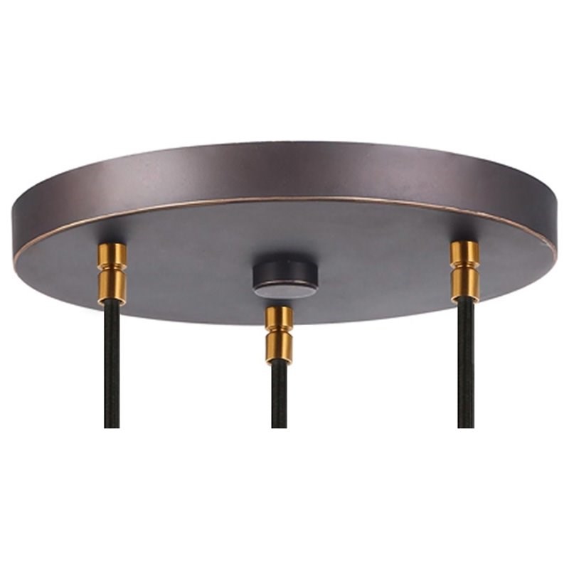 Woodbridge Lighting Jewel 3-Light Glass Pendant in Brass/Bronze/Crystal