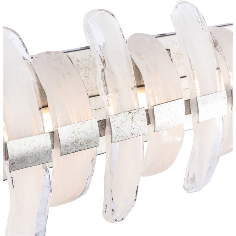 Woodbridge Lighting Vinchenzo 4-Light Glass LED Bath Light in Aged Silver