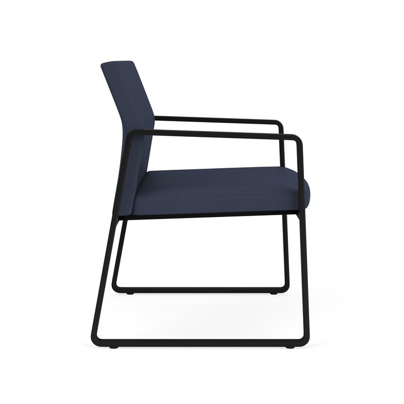 Lesro Gansett Polyurethane Oversize Guest Chair in Black/Castillo Batik