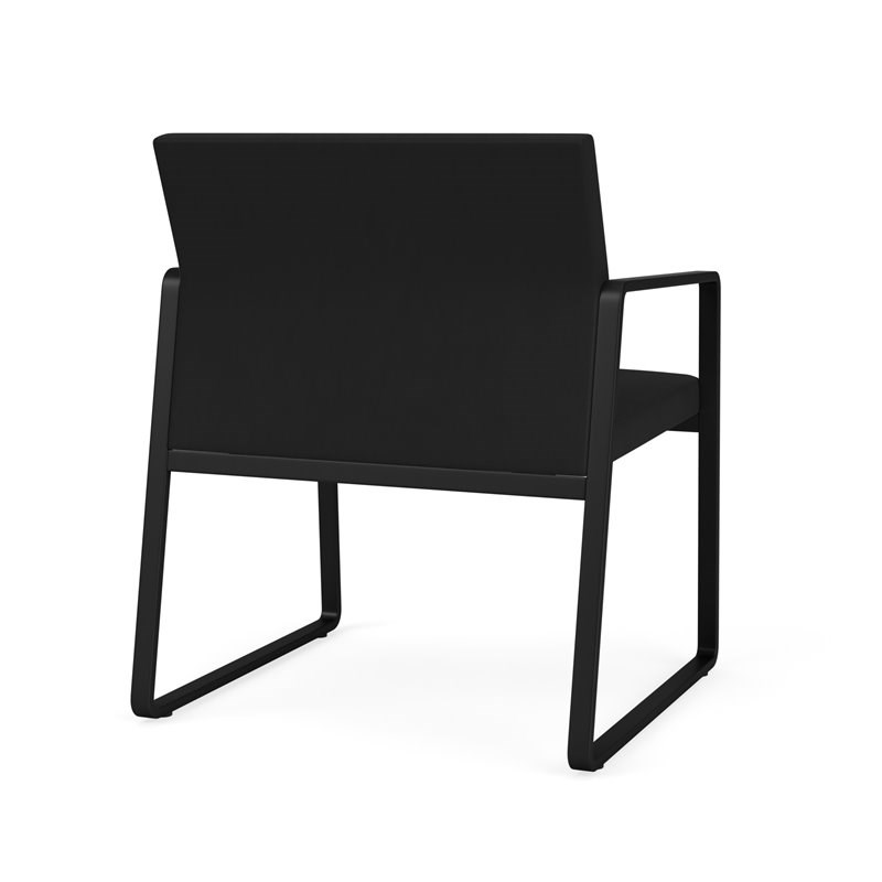 Lesro Gansett Polyurethane Oversize Guest Chair in Black/Castillo Black