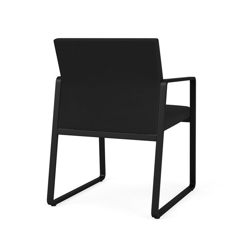 Lesro Gansett Modern Polyurethane Guest Chair in Black/Castillo Black