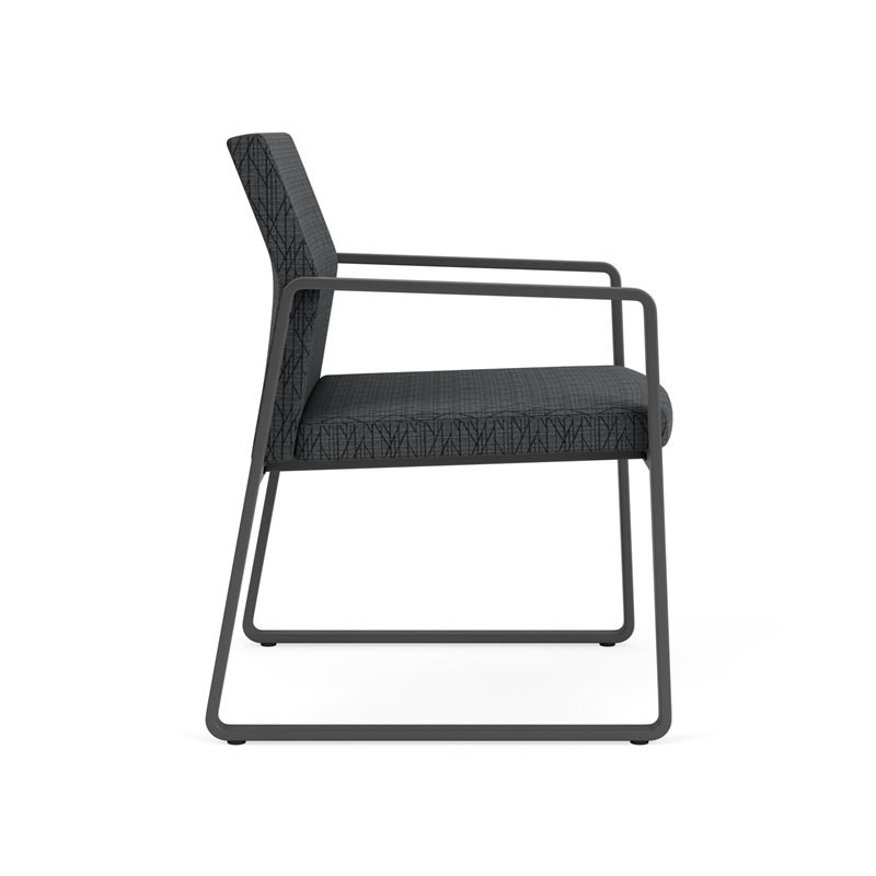 Lesro Gansett Modern Fabric Guest Chair in Charcoal/Adler Nocturnal