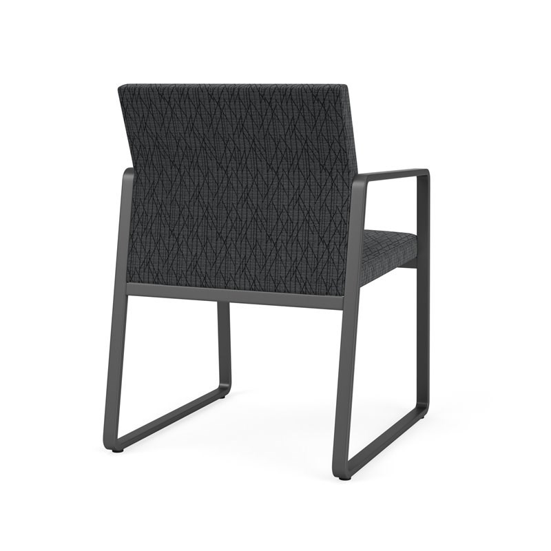 Lesro Gansett Modern Fabric Guest Chair in Charcoal/Adler Nocturnal