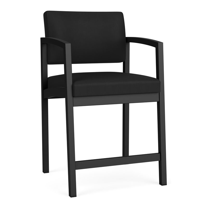 Lesro Lenox Steel Modern Polyurethane Hip Chair in Black/Castillo Black