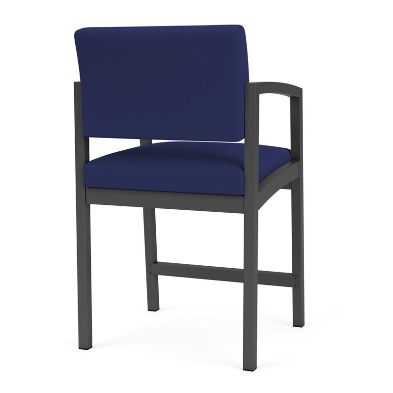Lesro Lenox Steel Modern Fabric Hip Chair in Charcoal/Open House Cobalt