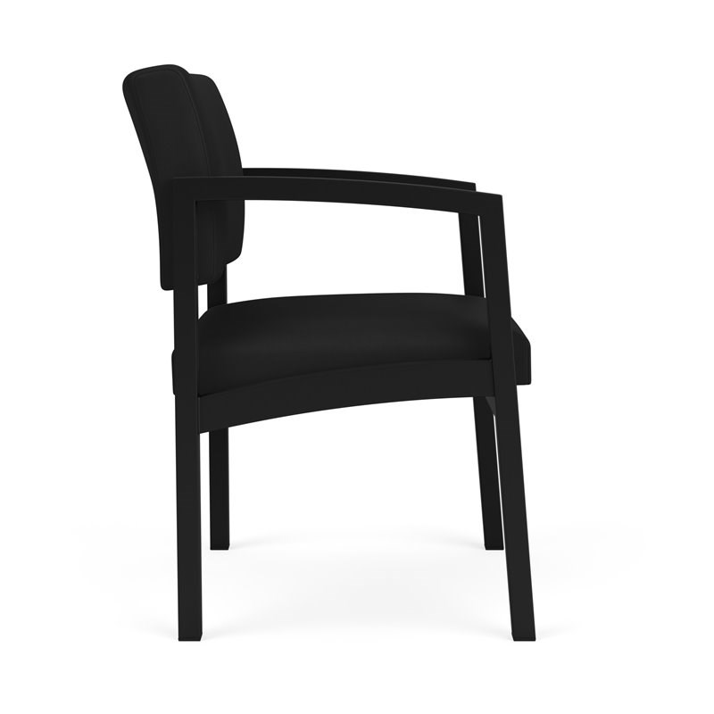 Lesro Lenox Steel Modern Polyurethane Guest Chair in Black/Castillo Black