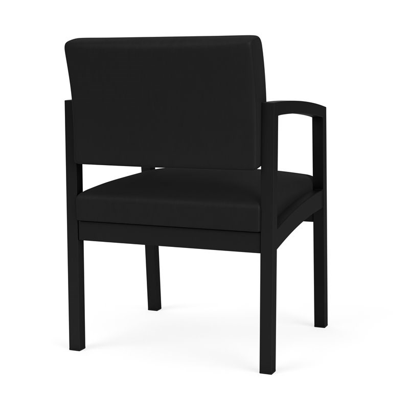 Lesro Lenox Steel Modern Polyurethane Guest Chair in Black/Castillo Black