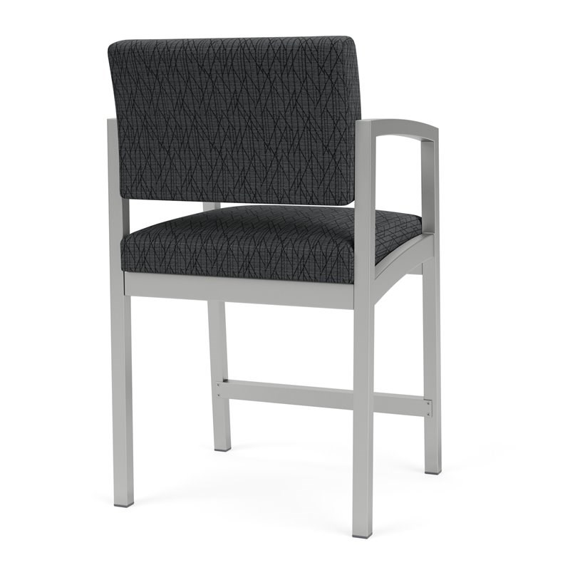 Lesro Lenox Steel Modern Fabric Hip Chair in Silver/Adler Nocturnal
