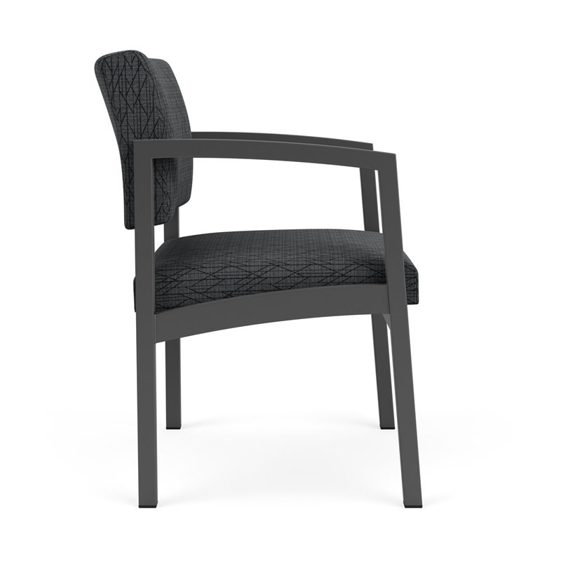 Lesro Lenox Steel Fabric Oversize Guest Chair in Charcoal/Adler Nocturnal
