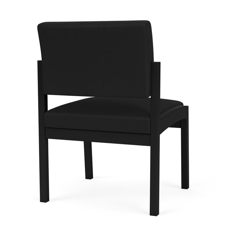 Lesro Lenox Steel Polyurethane Armless Guest Chair in Black/Castillo Black