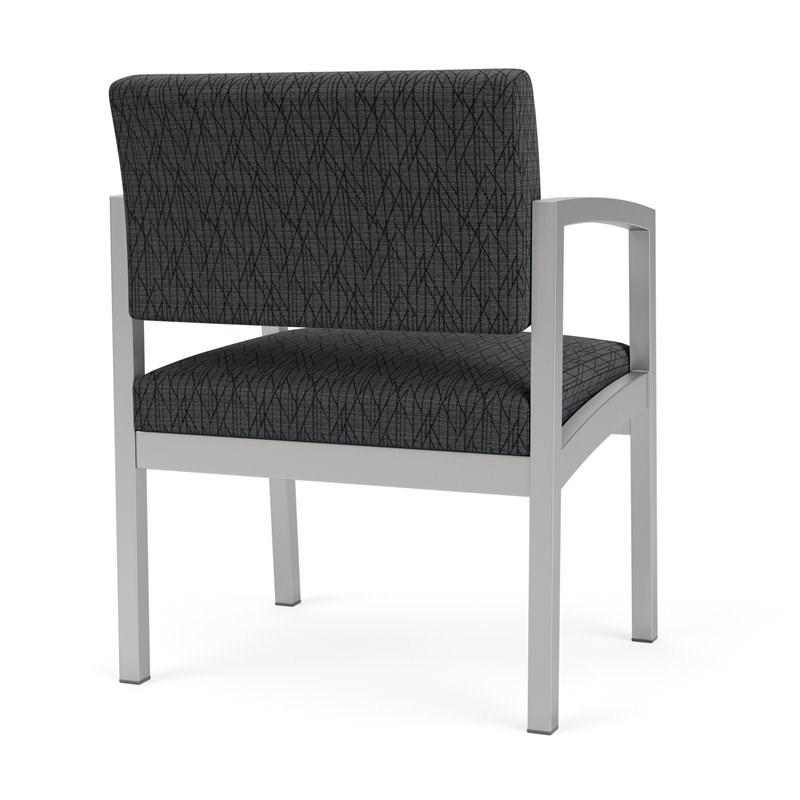 Lesro Lenox Steel Fabric Oversize Guest Chair in Silver/Adler Nocturnal