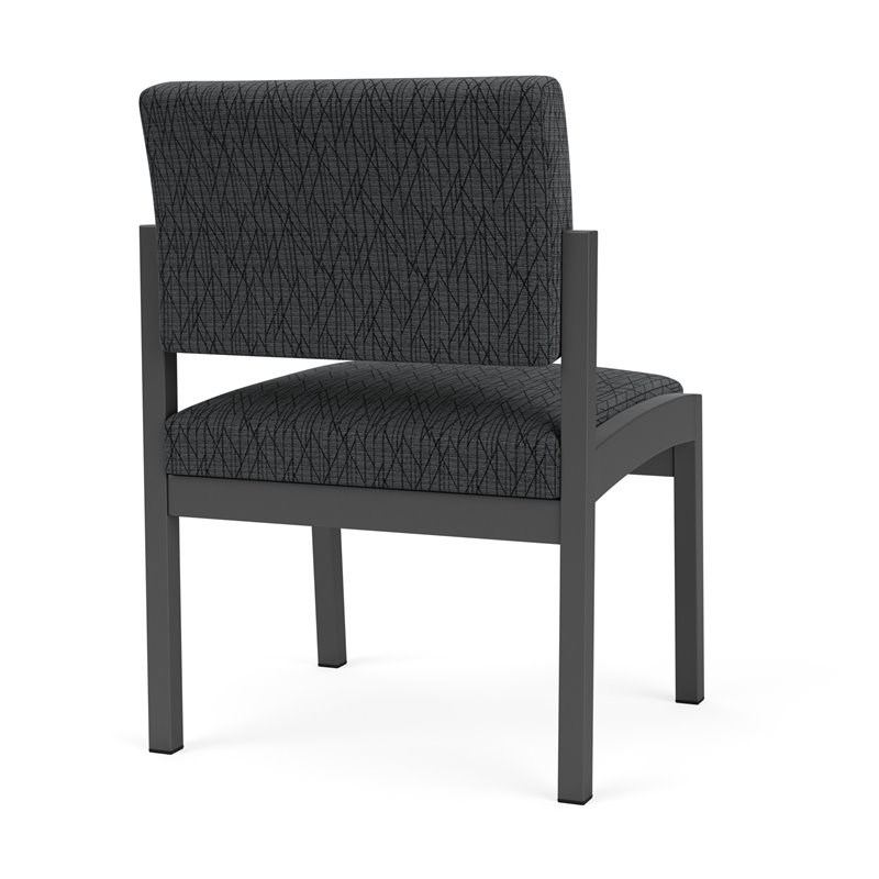 Lesro Lenox Steel Fabric Armless Guest Chair in Charcoal/Adler Nocturnal