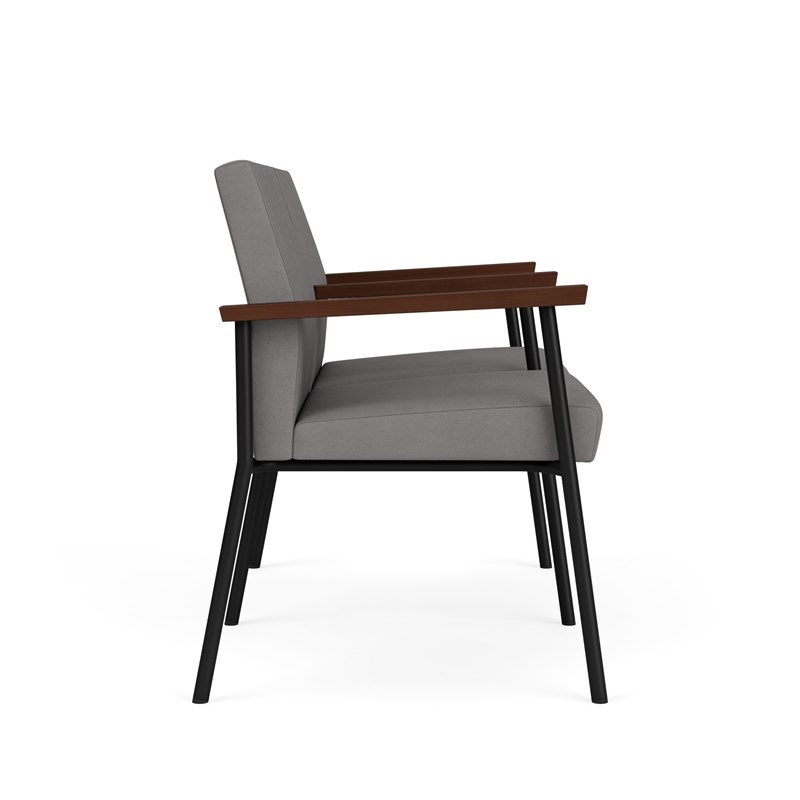 Lesro Mystic 2Seat Polyurethane & Steel Reception Tandem Seating in Gray/Black Homesquare