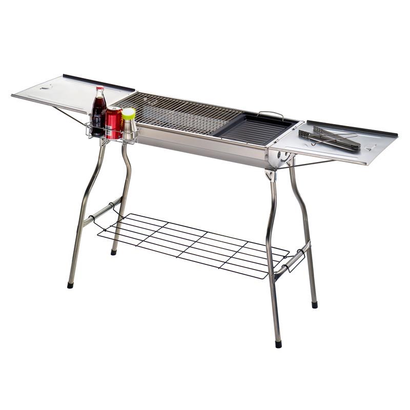 28.8 inches Portable Charcoal BBQ Grill with Side Shelf