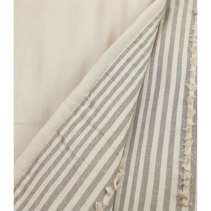 Uneven Stripe Beige and Brown Cotton Twin Comforter Set
