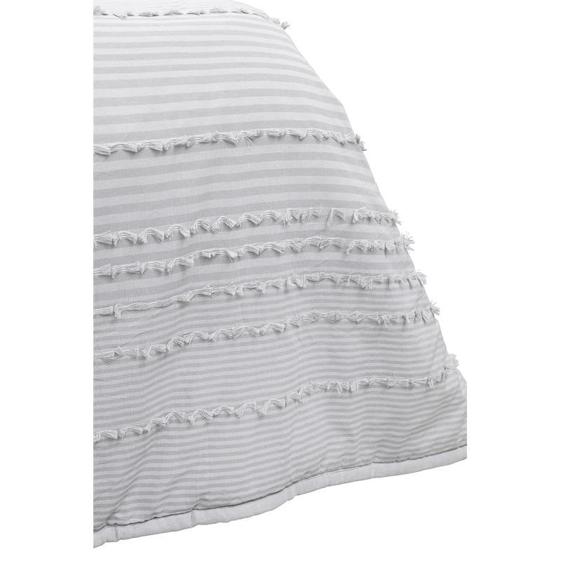 Uneven Stripe Grey and Black Cotton King Comforter Set